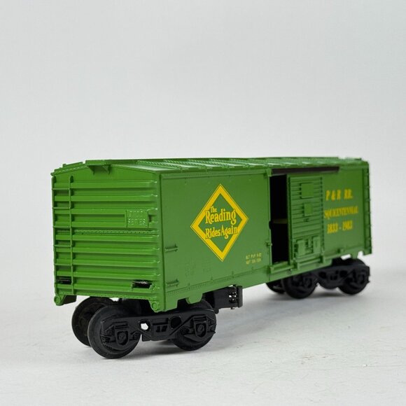 Lionel Reading Railroad Conrail Box Car 6-9400 Green Yellow O27 Gauge W/Box Trai - Picture 3 of 7